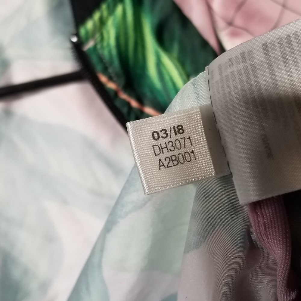 Adidas x Farm Rio Sz XS Pink Palm Tropical Leaf Pattern Track Jacket Full Zip - Picture 15 of 16